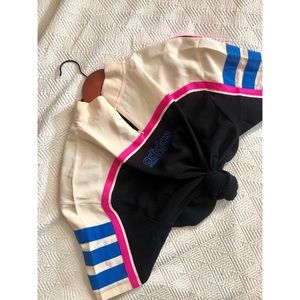 SOLD. Adidas Vintage crop half zip